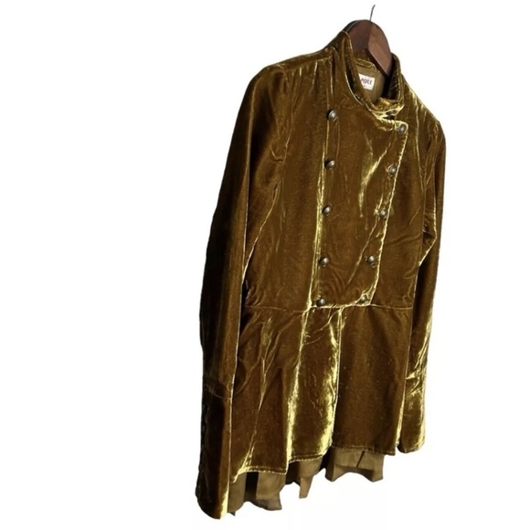 Free People Faye Stunning Metallic Gold Military Jacket - Picture 6 of 14